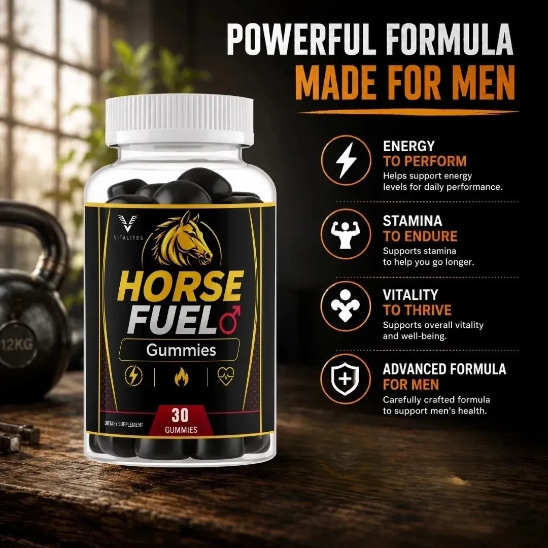 Horse Fuel panel: energy to perform, stamina to endure, vitality to thrive, advanced formula for men