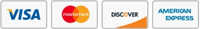 Accepted cards: Visa, Mastercard, Discover, American Express
